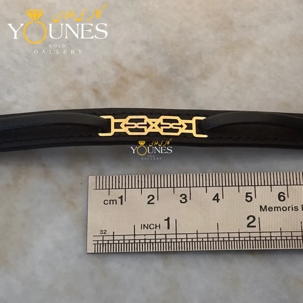 دستبند طلا چرم مردانه L183